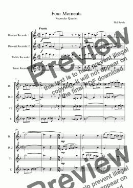 page one of Four Moments - Recorder Quartet