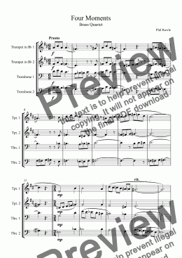 page one of Four Moments - Brass Quartet