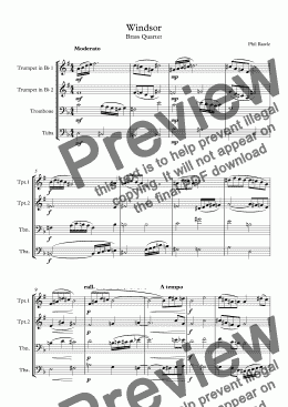 page one of Windsor - Brass Quartet