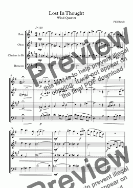 page one of Lost In Thought - Wind Quartet