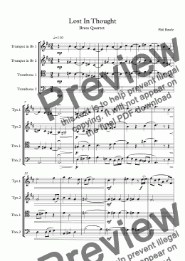 page one of Lost In Thought - Brass Quartet