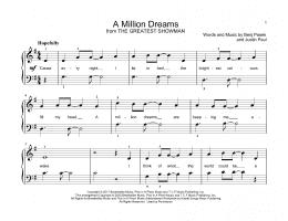 page one of A Million Dreams (from The Greatest Showman) (Educational Piano)