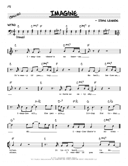 page one of Imagine (Real Book – Melody, Lyrics & Chords)