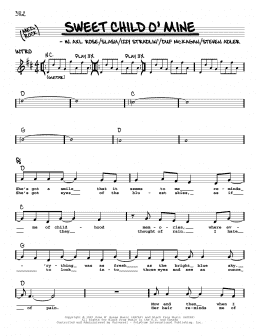 page one of Sweet Child O' Mine (Real Book – Melody, Lyrics & Chords)