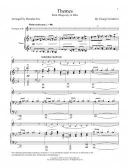 page one of Rhapsody In Blue (Themes) (Trumpet and Piano)