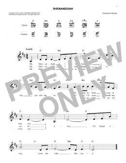 page one of Shenandoah (Lead Sheet / Fake Book)