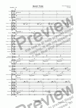 page one of Quiet Time (For my sister Ann) - Orchestra