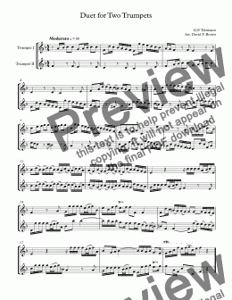 page one of Duet for Two Trumpets