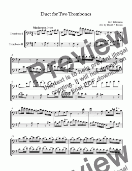 page one of Duet for Two Trombones
