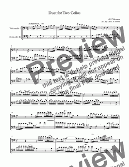 page one of Duet for Two Cellos