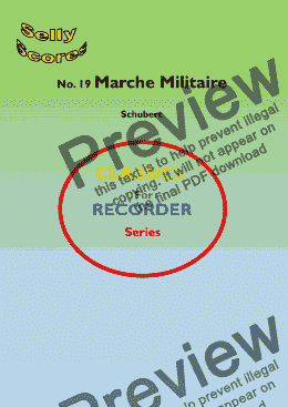 page one of CLASSICS FOR RECORDER SERIES 19 Marche Militaire Schubert  for Descant Recorder and Piano