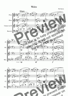 page one of Waltz - Wind Quartet