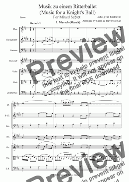page one of Music for a Ritterballet - Beethoven - Score