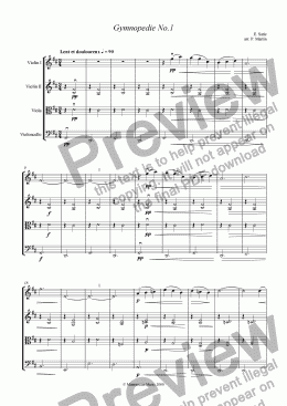 page one of Gymnopedie No. 1 - String Quartet