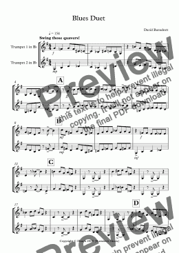 page one of Blues Duet for Trumpet