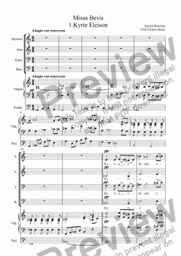 page one of Missa Brevis 1.Kyrie Eleison for S.A.T.B. Choir and Organ