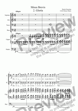 page one of Missa Brevis 2. Gloria for S.A.T.B. Choir and Organ