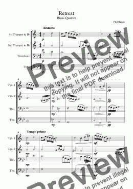 page one of Retreat - Brass Quartet