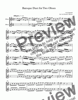 page one of Baroque Duet for Two Oboes