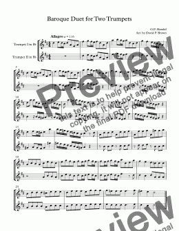 page one of Baroque Duet for Two Trumpets