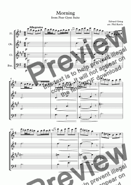 page one of Morning - Wind Quartet