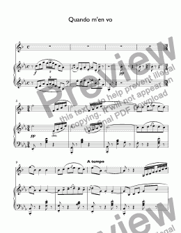 page one of Puccini - Waltz of Musetta from "La Bohème" -  for trumpet Bb & piano
