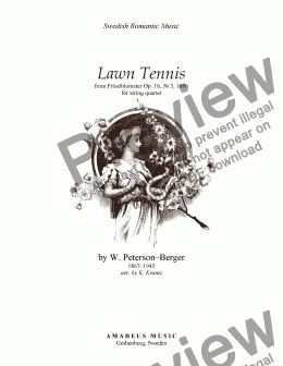 page one of Lawn Tennis for string quartet
