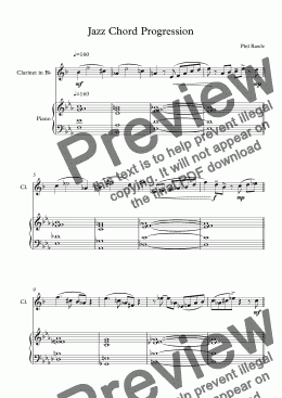 page one of Jazz Chord Progression - Clarinet