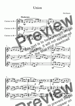 page one of Union - Clarinet Trio