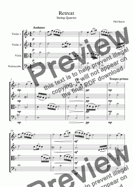 page one of Retreat - String Quartet