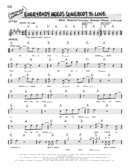 page one of Everybody Needs Somebody To Love (Real Book – Melody & Chords)