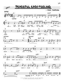 page one of Peaceful Easy Feeling (Real Book – Melody, Lyrics & Chords)