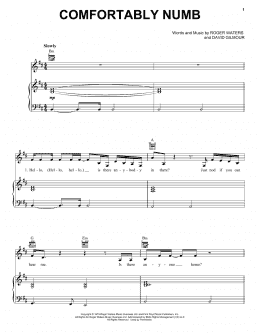 page one of Comfortably Numb (Piano, Vocal & Guitar Chords (Right-Hand Melody))