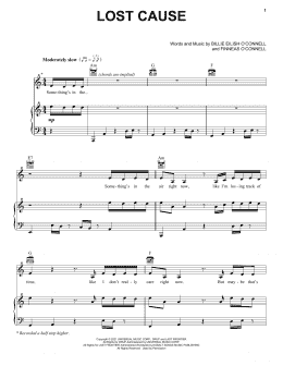 page one of Lost Cause (Piano, Vocal & Guitar Chords (Right-Hand Melody))