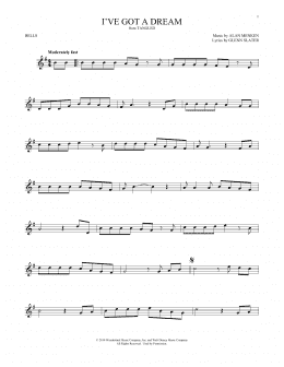 page one of I've Got A Dream (from Tangled) (Bells Solo)
