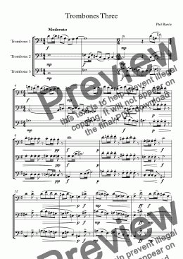 page one of Trombones Three - Trombone Trio