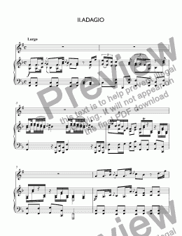 page one of Laue - Concerto for trumpet Bb and piano, 2 mvt. Adagio