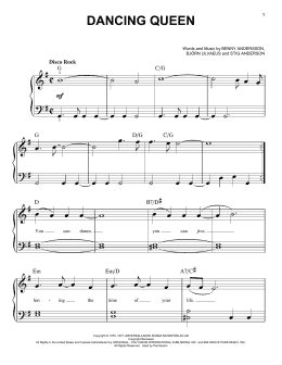 page one of Dancing Queen (Very Easy Piano)