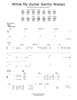 page one of While My Guitar Gently Weeps (Guitar Rhythm Tab)