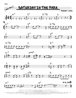 page one of Saturday In The Park (Real Book – Melody & Chords)