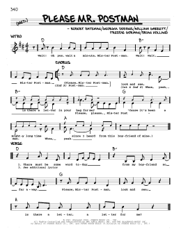 page one of Please Mr. Postman (Real Book – Melody & Chords)