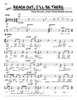 page one of Reach Out I'll Be There (Real Book – Melody & Chords)