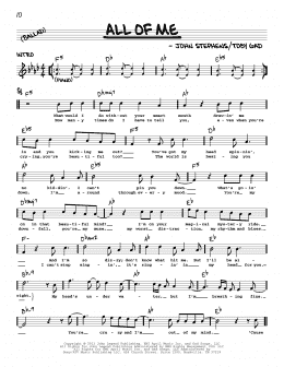 page one of All Of Me (Real Book – Melody, Lyrics & Chords)