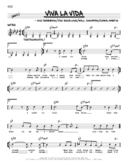 page one of Viva La Vida (Real Book – Melody, Lyrics & Chords)