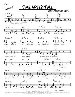 page one of Time After Time (Real Book – Melody, Lyrics & Chords)
