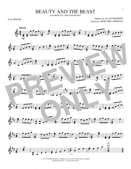 page one of Beauty And The Beast (Xylophone Solo)