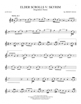 page one of Dragonborn (Skyrim Theme) (Alto Sax Solo)