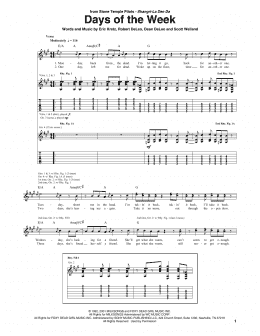 page one of Days Of The Week (Guitar Tab)