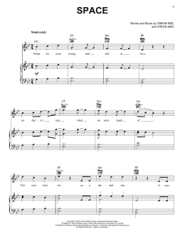 page one of Space (Piano, Vocal & Guitar Chords (Right-Hand Melody))