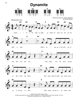 page one of Dynamite (Super Easy Piano)